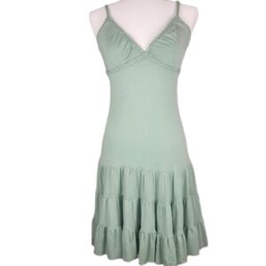 GUESS JEANS Mint Green Summer Mini Dress Dress with Flounced  Flowy Bottom